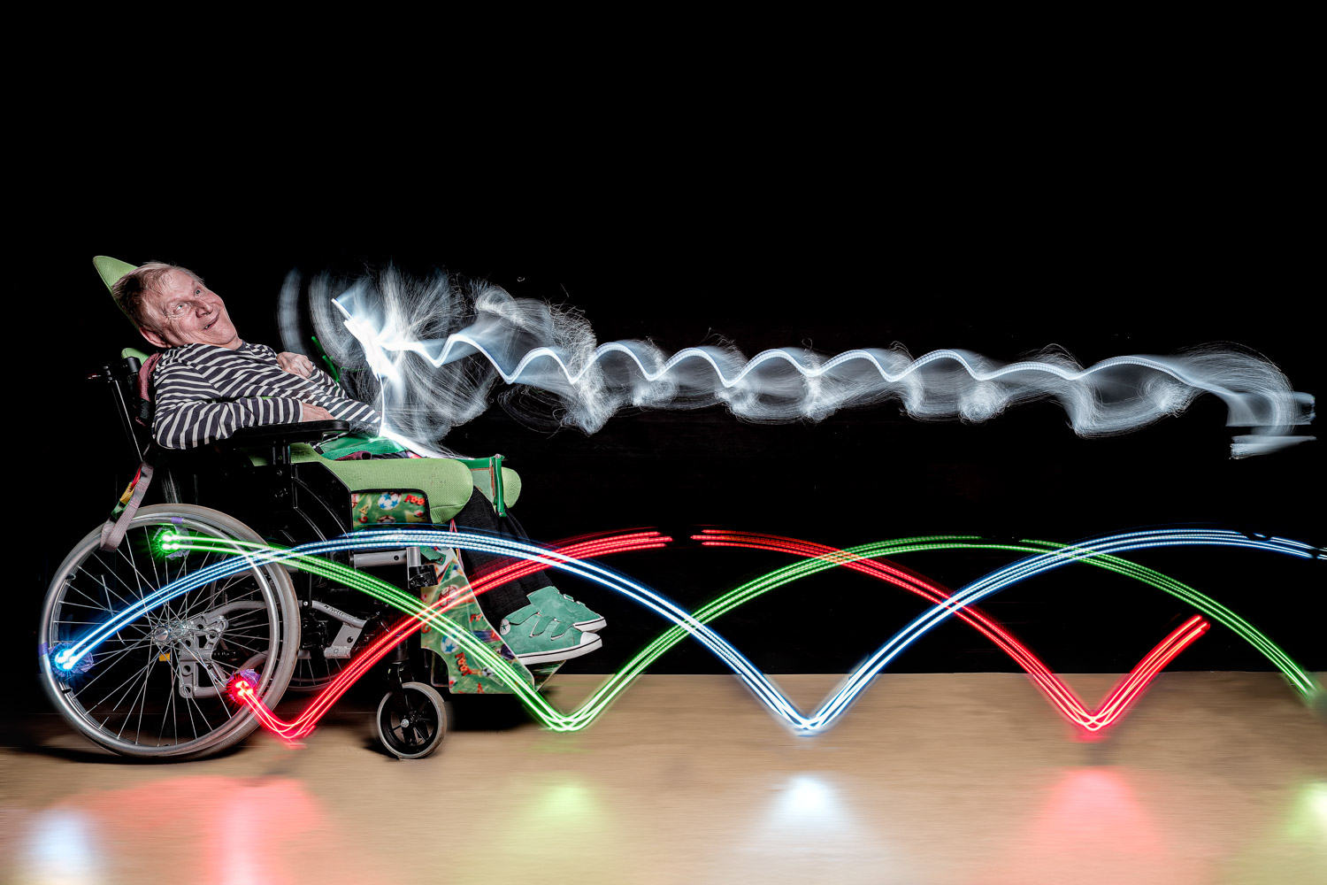 De l'un à l'autre, light painting APEI